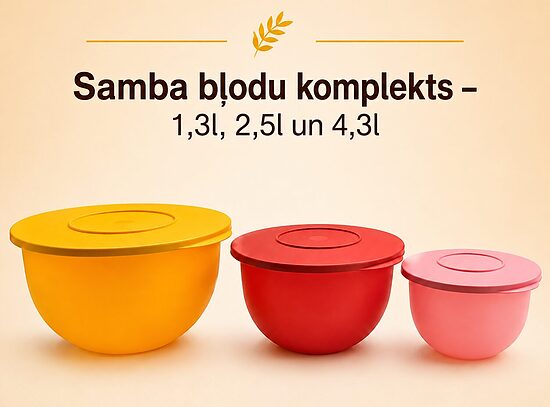 Samba bļodu komplekts – 1,3l, 2,5l un 4,3l (atlaide -37%)